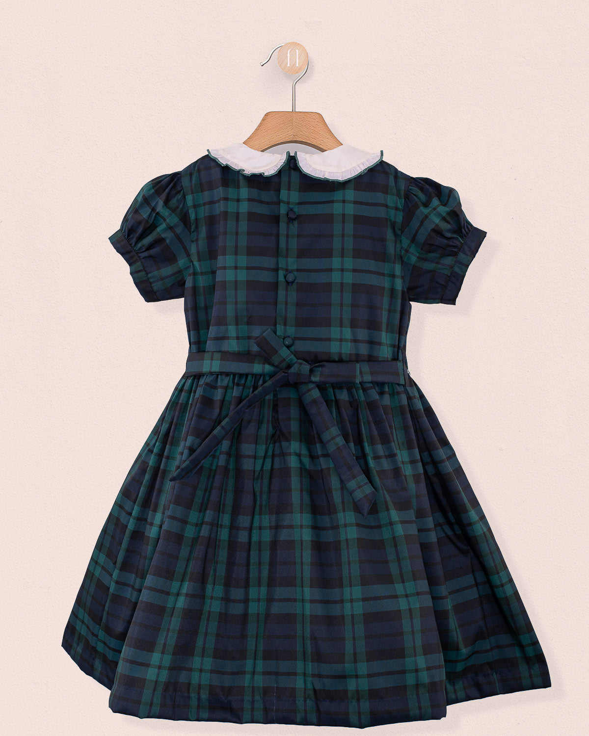 Holiday Black Watch Plaid Smocked Dress